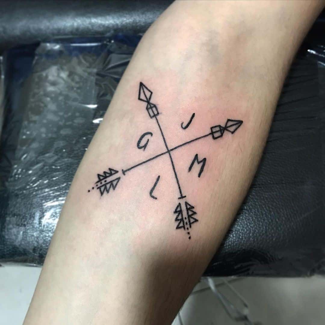 Small Arrow Tattoo Over Arm