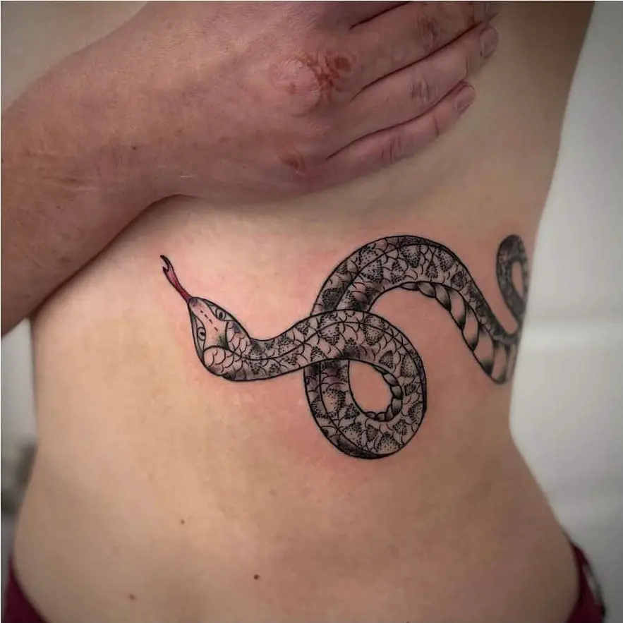 Snake side tattoo 2