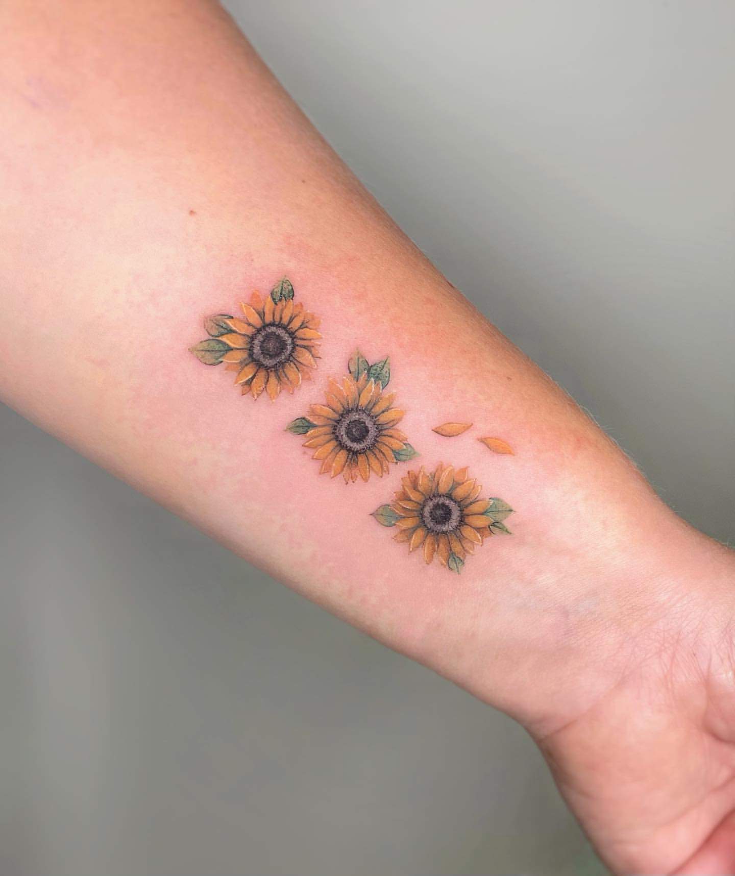 Sunflower Watercolor Tattoo 2