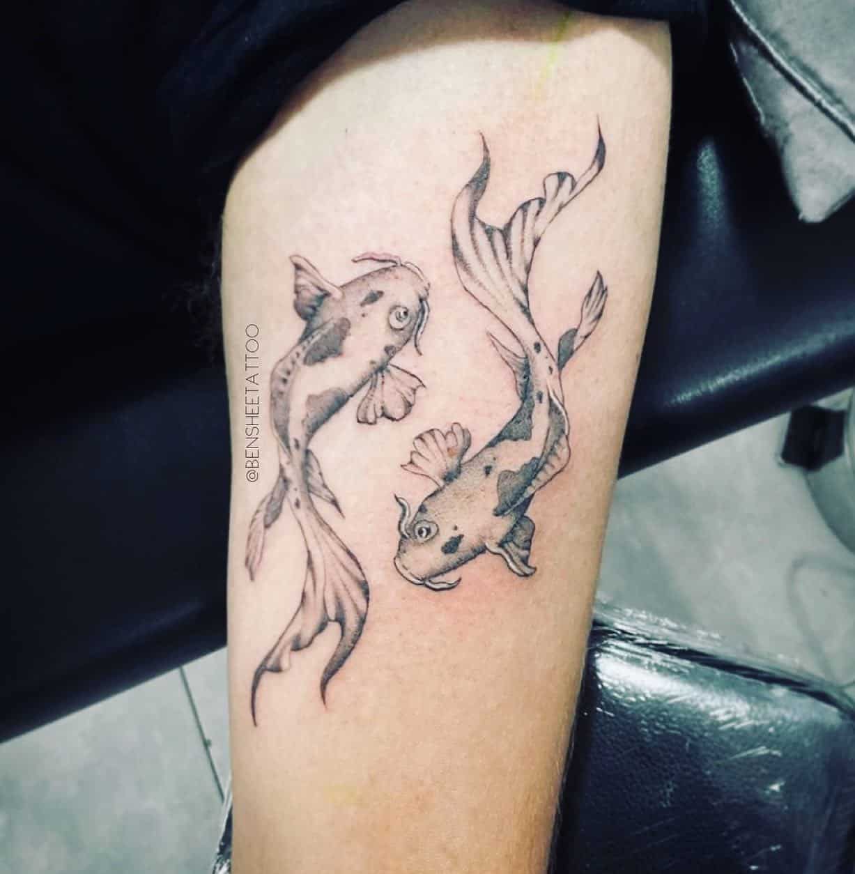 Tattoos depicting the Japanese Koi fish