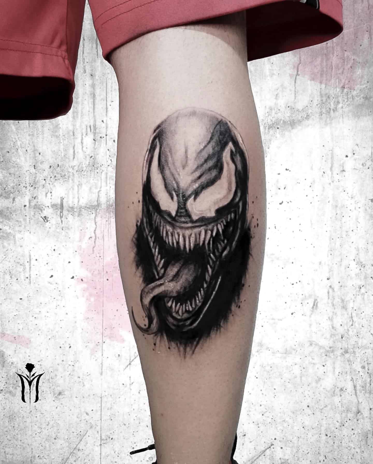 Venom Tattoo Black And White 1