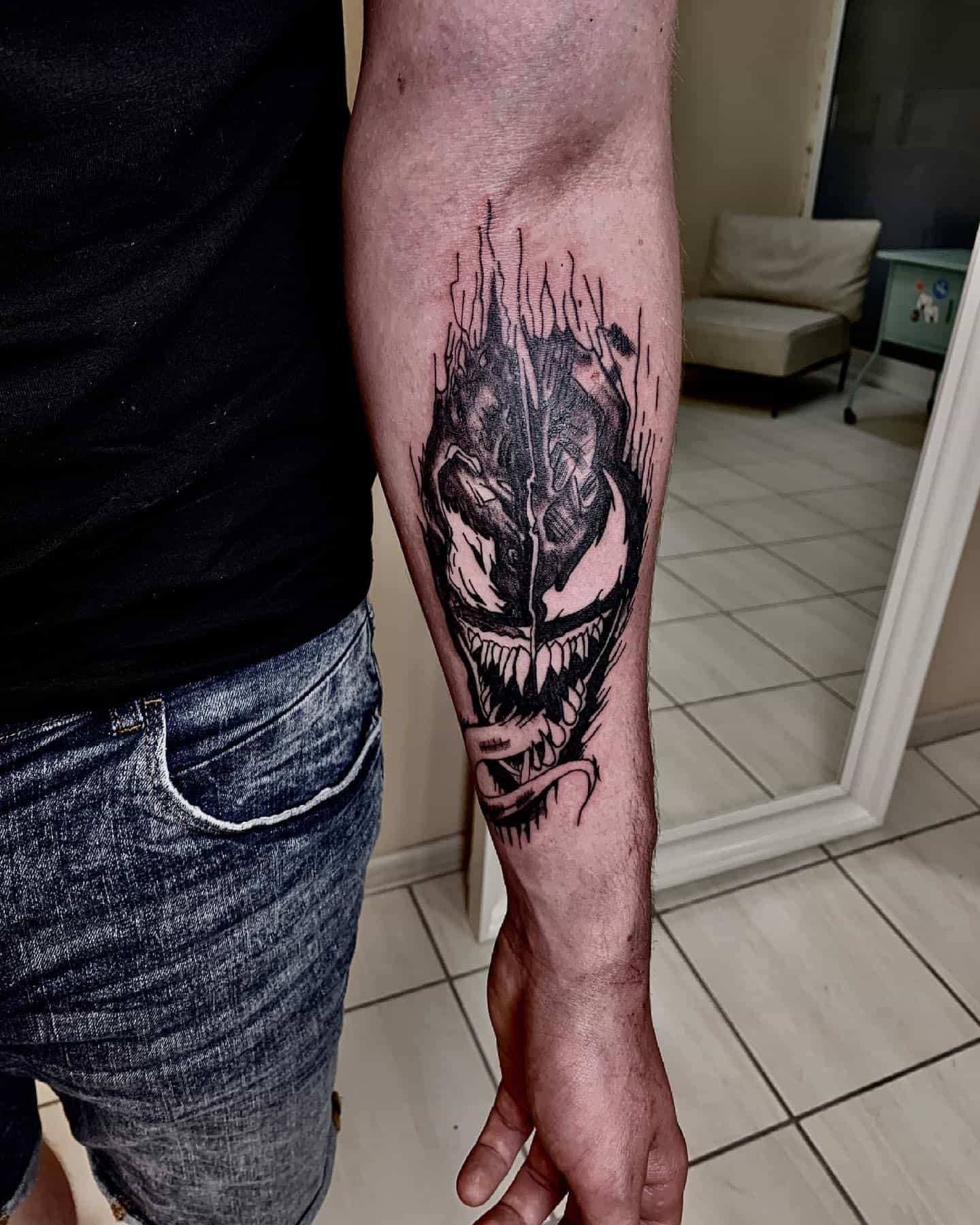Venom Tattoo on Forearm 2