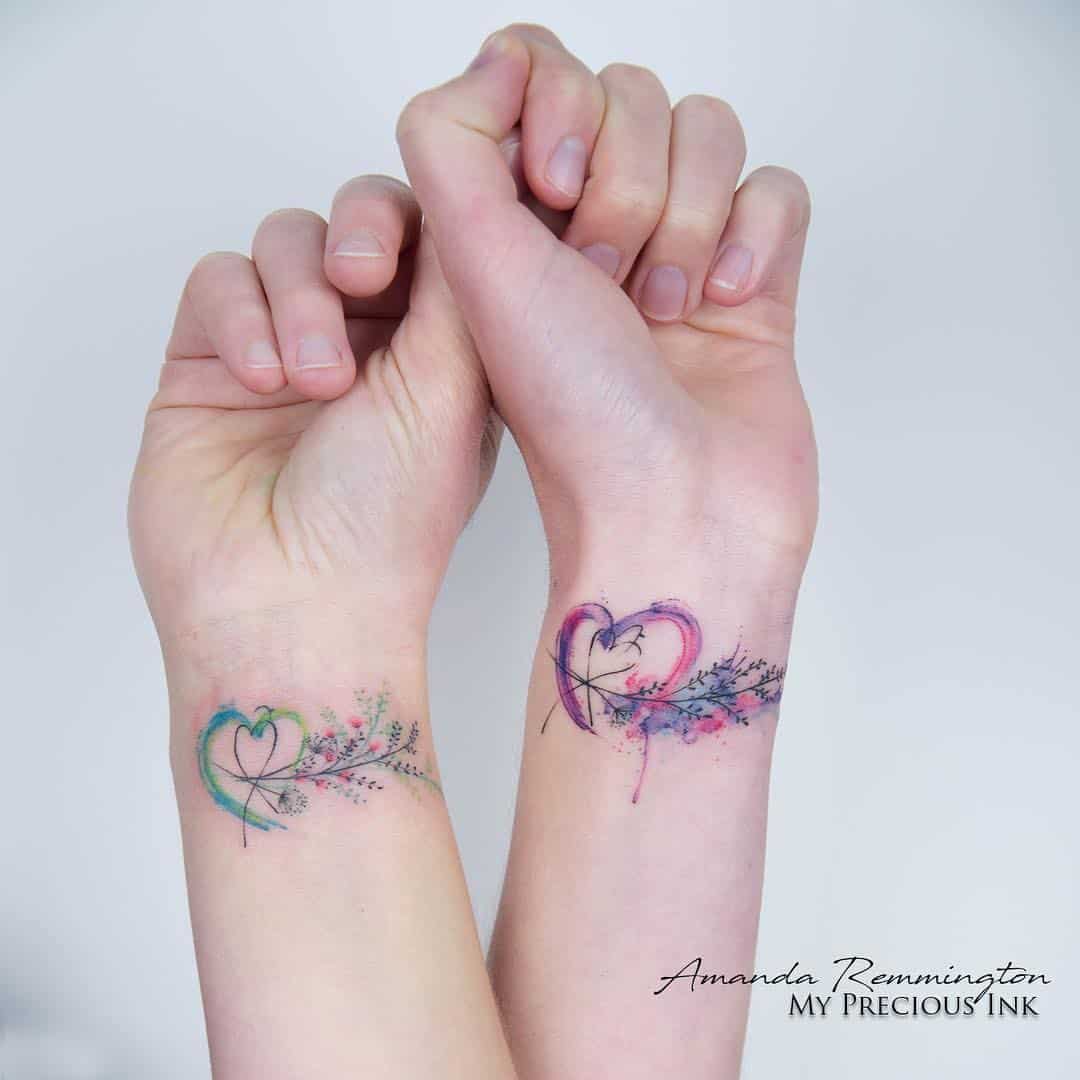 Watercolor Heart Tattoos 1
