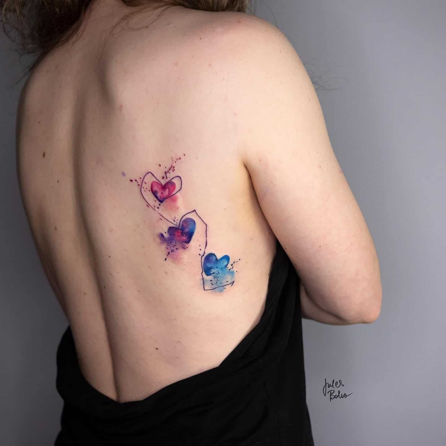 Watercolor Heart Tattoos 2