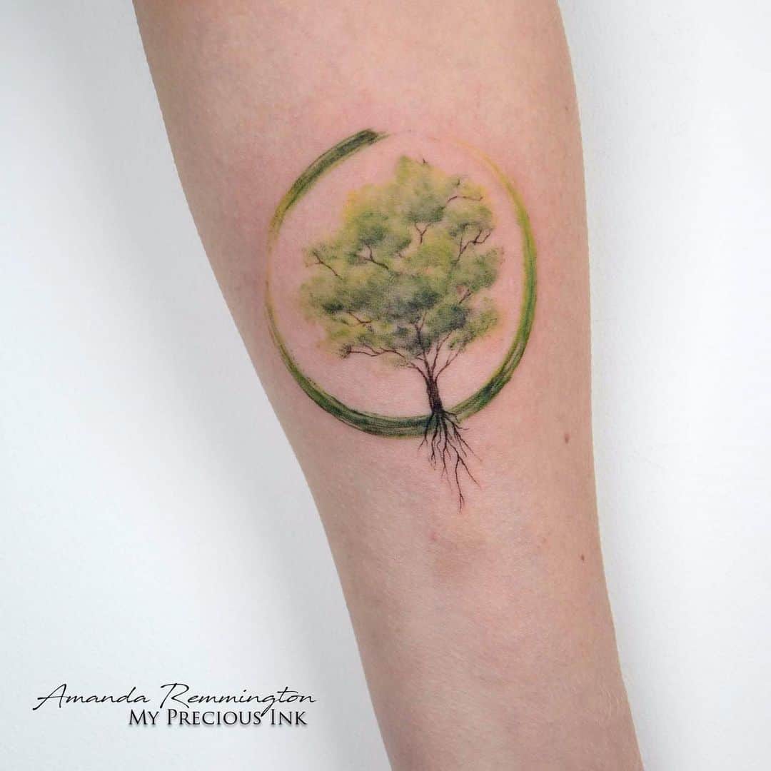 Watercolor Tree Tattoos 2