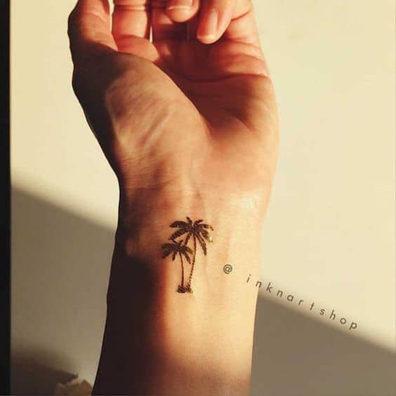 Wrist Palm Tree Tattoo 2