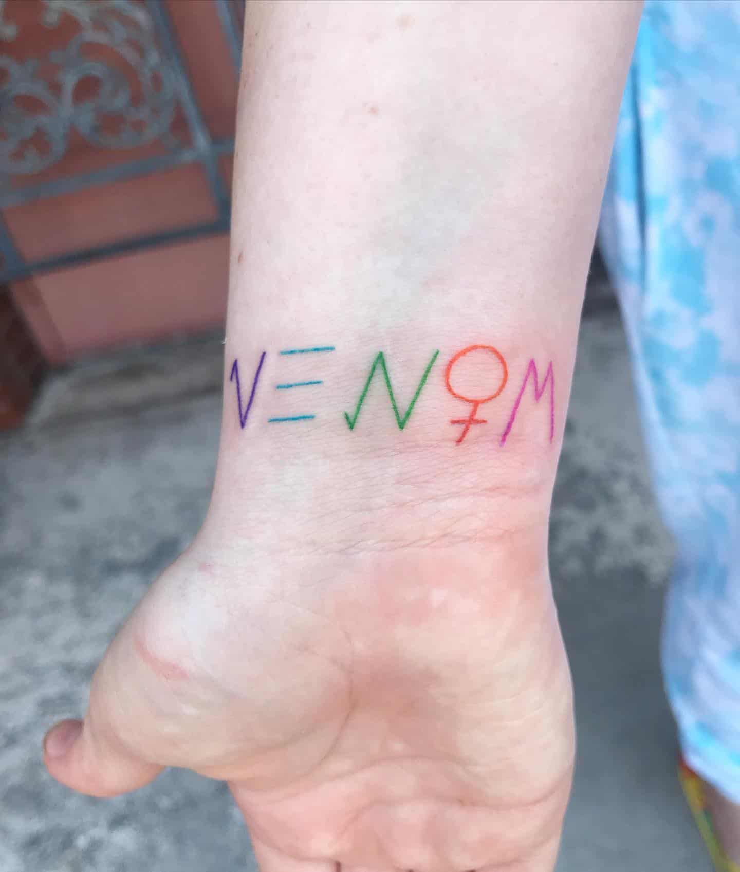 Writing Venom Tattoo 2