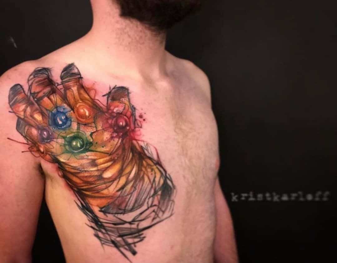 Avengers Tattoo Designs Arm Over Chest