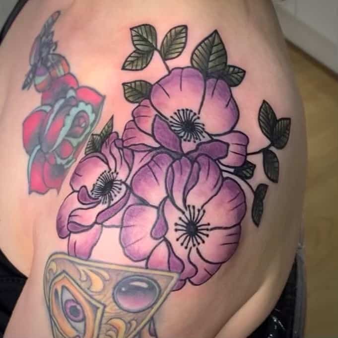 Big Flower Tattoo on Shoulder 3