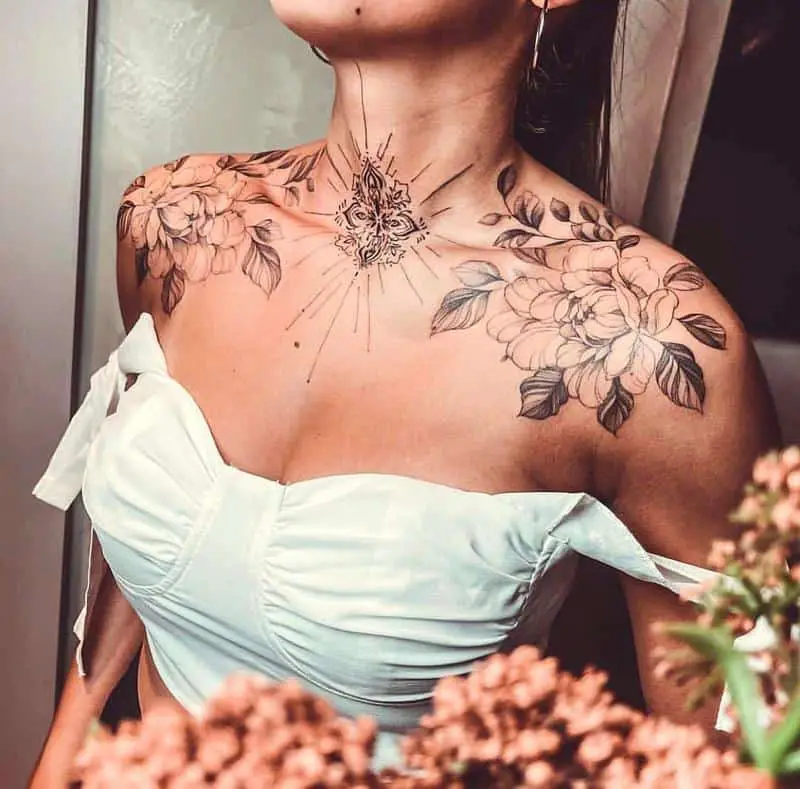 Big Flower Tattoo on Shoulder 5