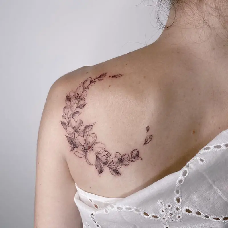 Cherry Blossom Tattoo on Shoulder 2