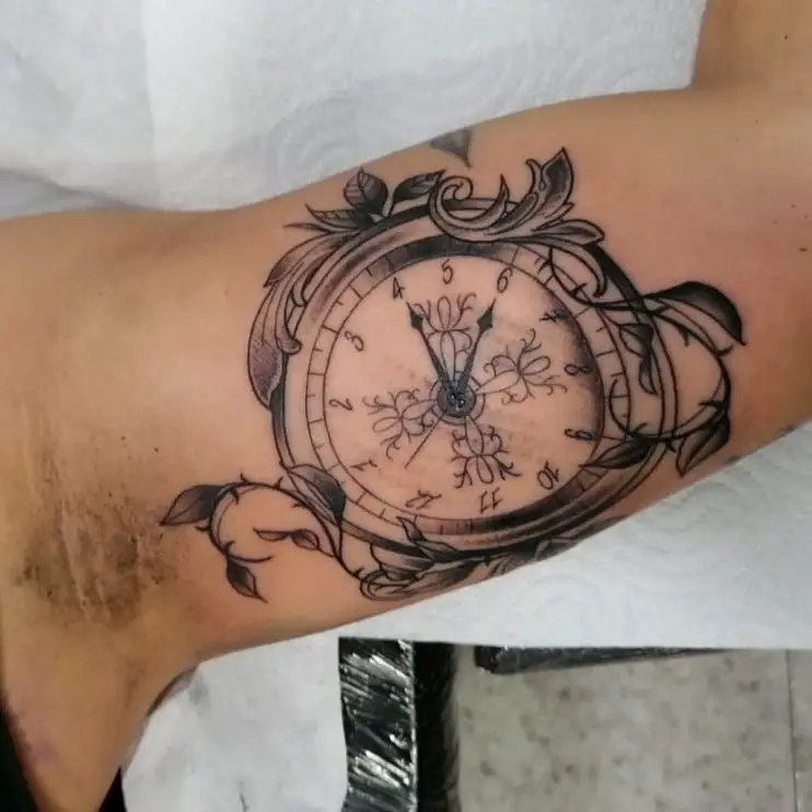 Clock Bicep Tattoo 5