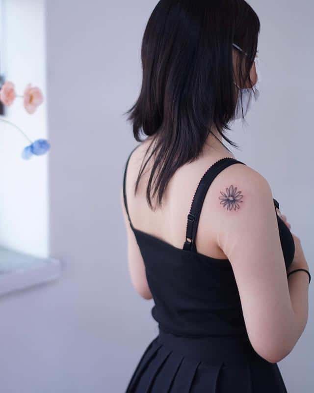 Daisy Tattoo on Shoulder 5