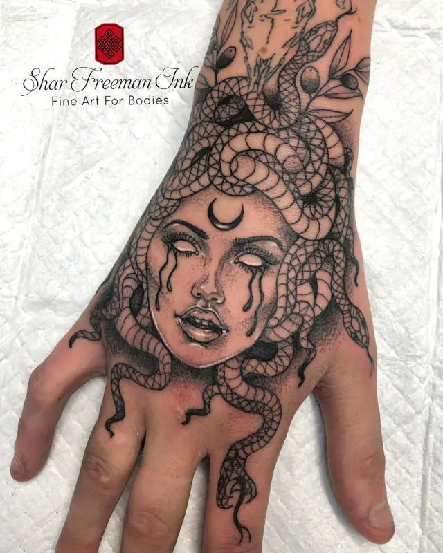 Hand Medusa Tattoo 1