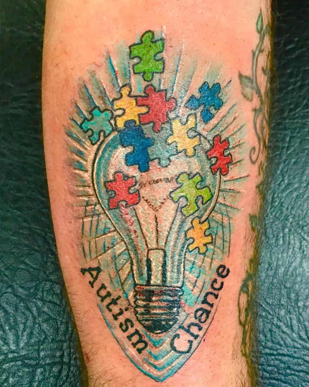 Light Bulb Autism Tattoo Idea