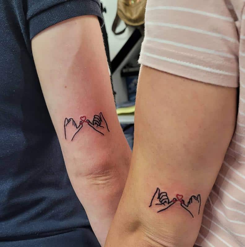 Line Art Couple Tattoo