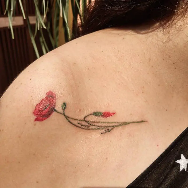 Poppy Tattoo on Shoulder 3