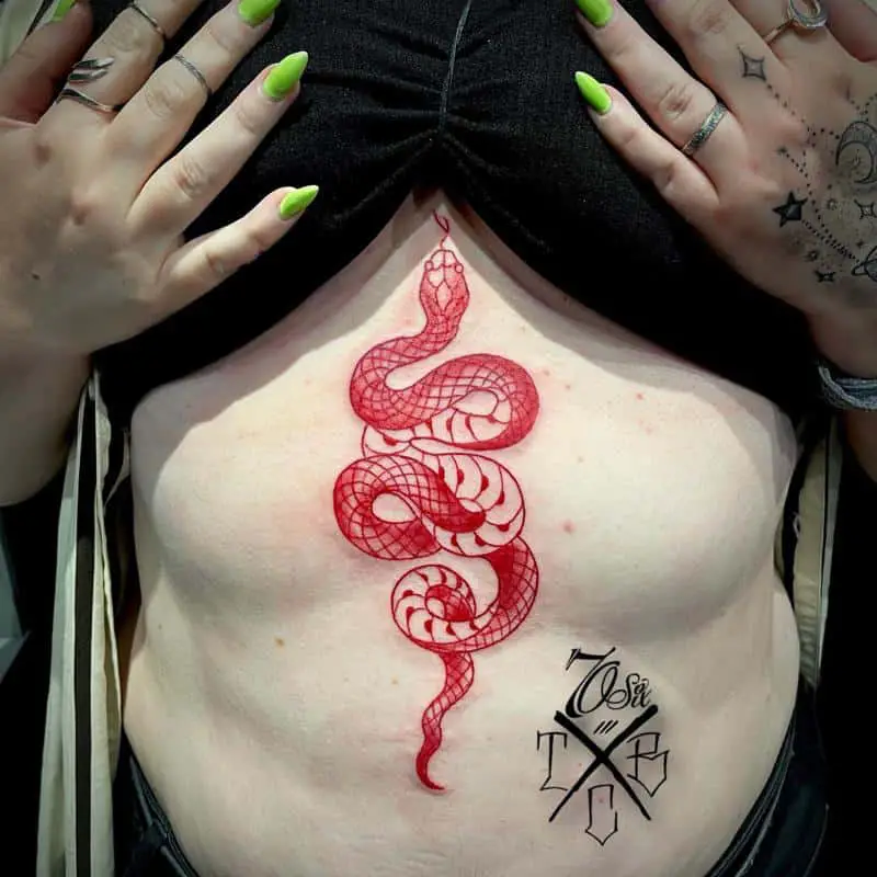 Red Snake Tattoo 1