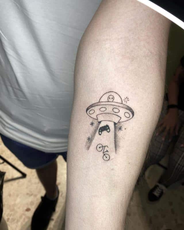 The Tiny Abduction Alien Tattoo 1