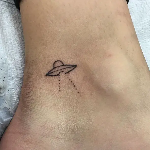 Tiny Alien Spaceship Tattoo 2