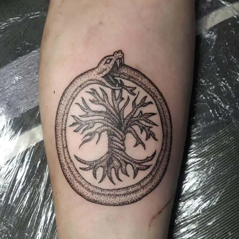 Tree of life ouroboros tattoo 2