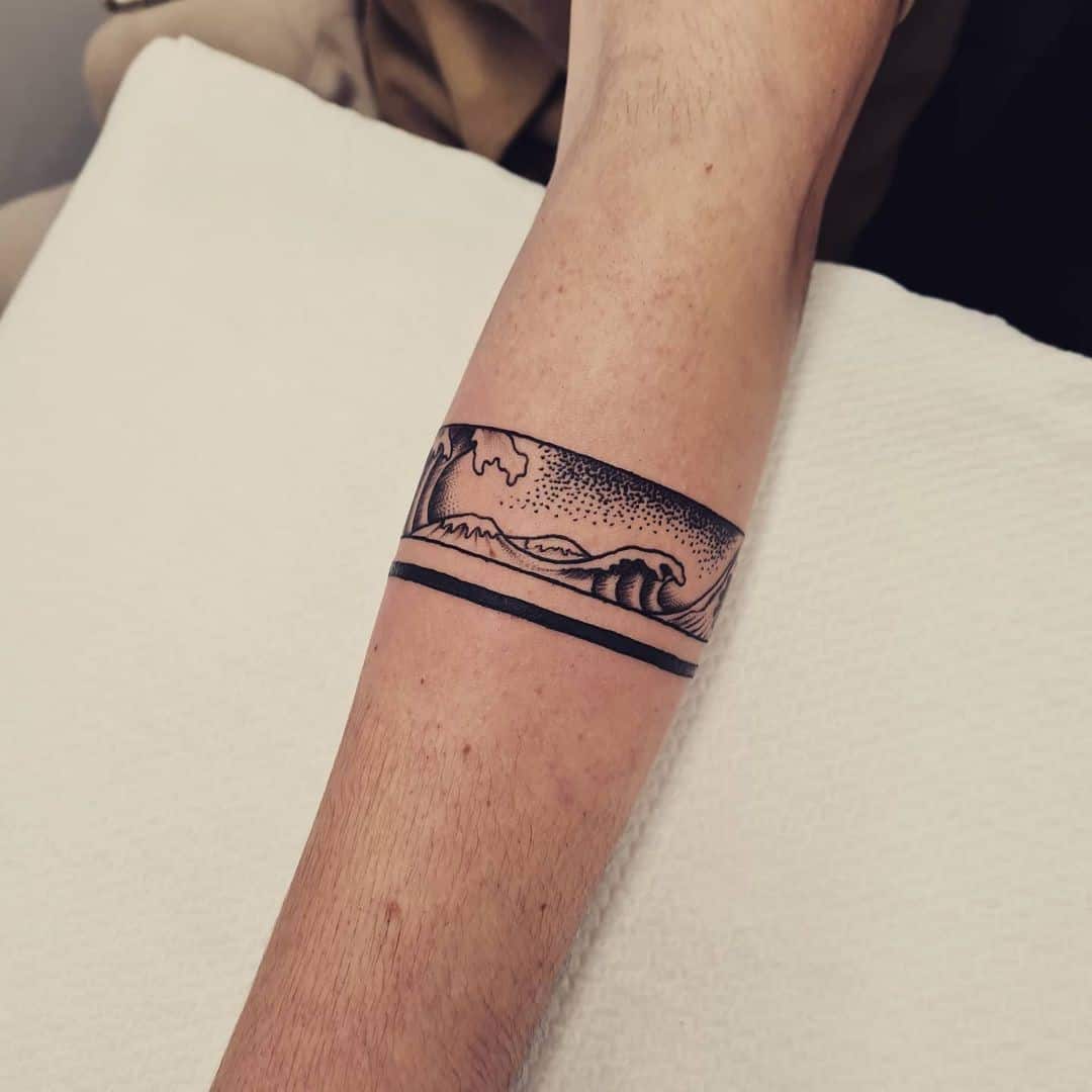 Luna Moth wrist cuff by Mike Lucena at Flyrite Tattoo in Brooklyn, NY : r/ tattoos