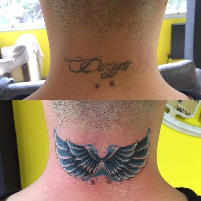 Wing Cover Up Tattoos 1