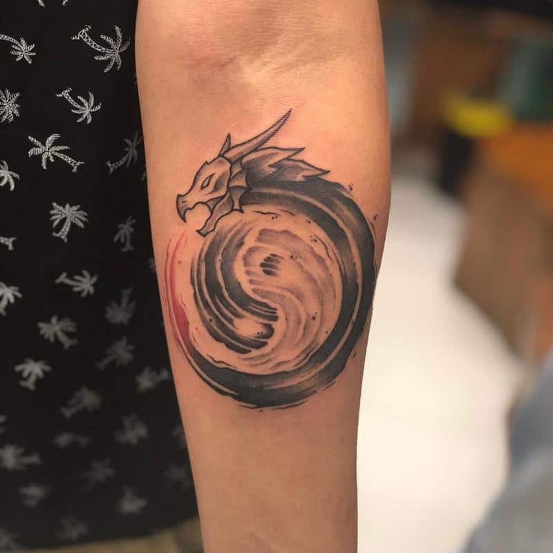 Yin yang ouroboros tattoo 4