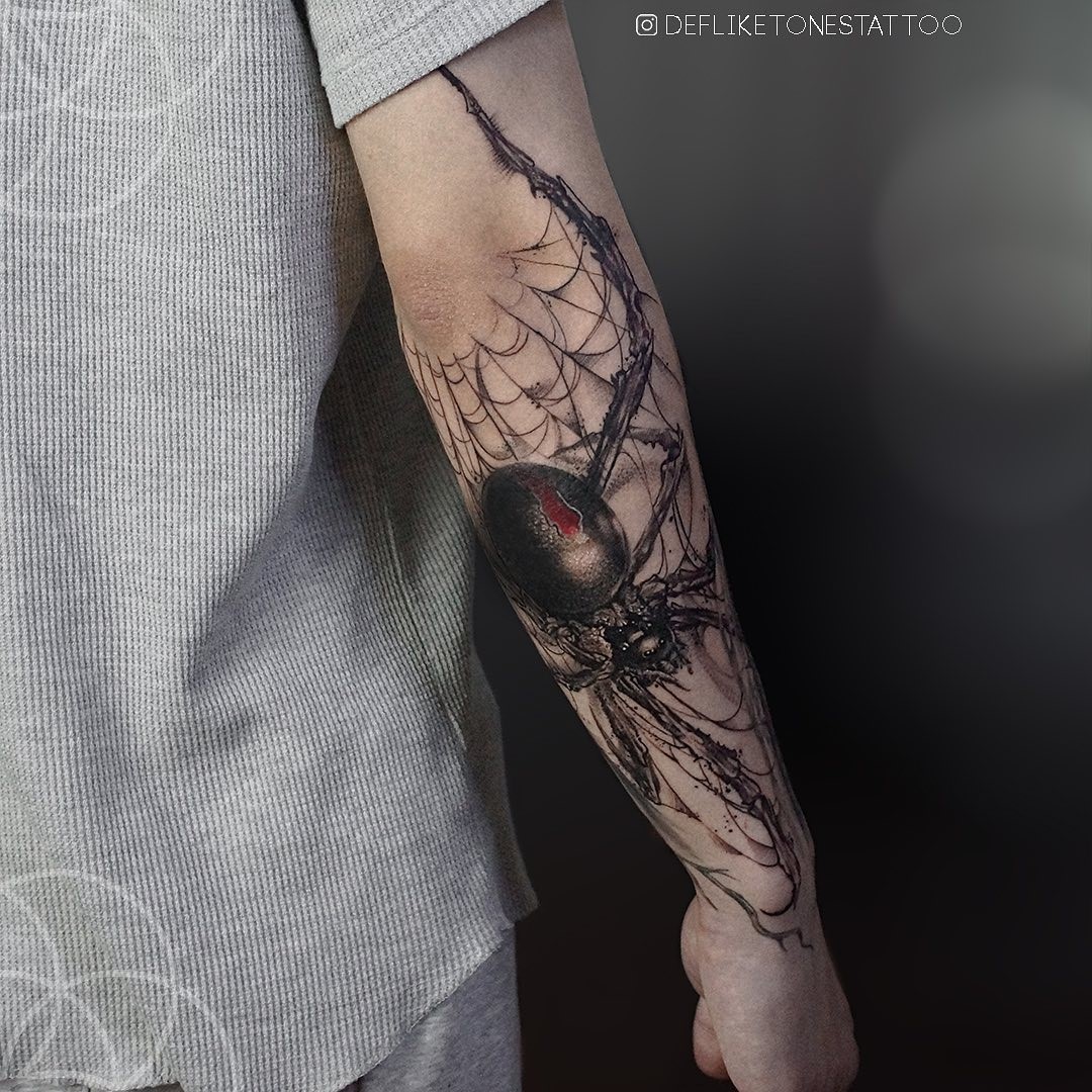 Arm Spider Tattoo Designs Large Ink 