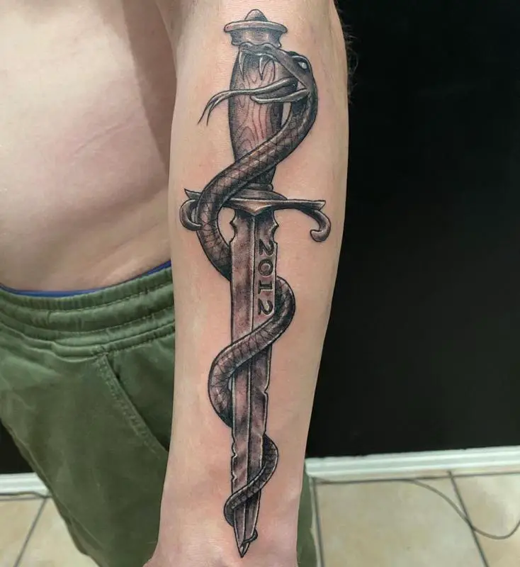 Dagger And Snake Tattoo 1