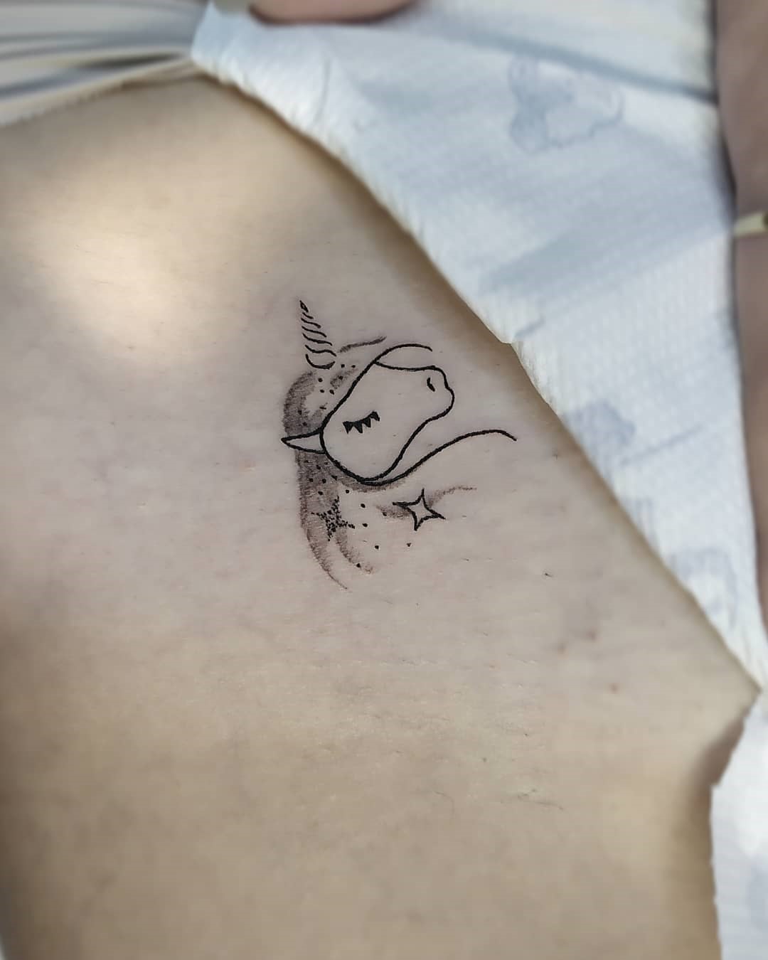 Detailed Small Unicorn Tattoo 