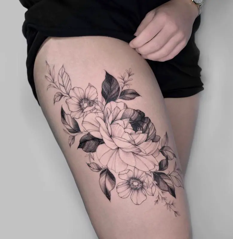 Floral Tattoo For Girls 2