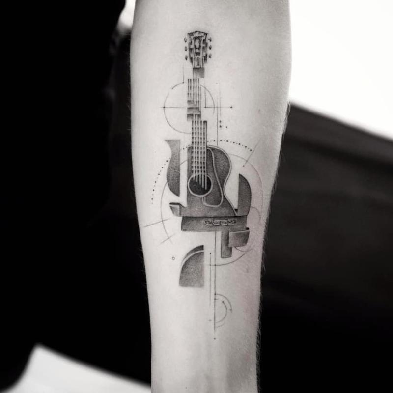 Guitar Tattoo Design 4