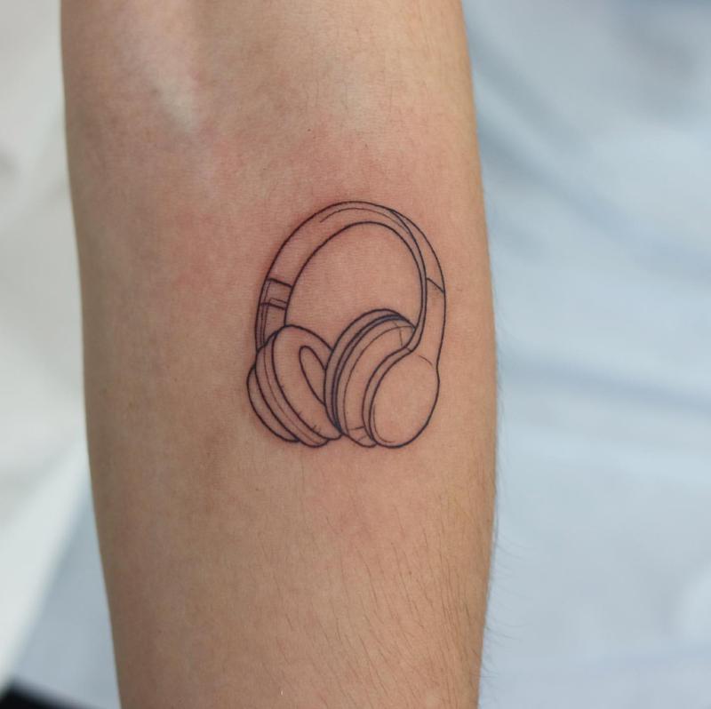 Rocker Headphones Tattoo Royalty Free Photo