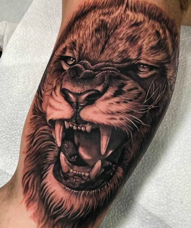Lion Tattoo That Show Courage and Bravery 4