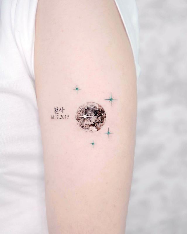 Moon and Stars Tattoo 1