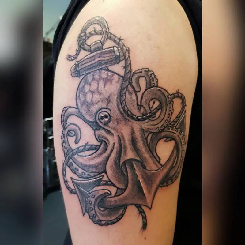 Octopus and Anchor Tattoo 1