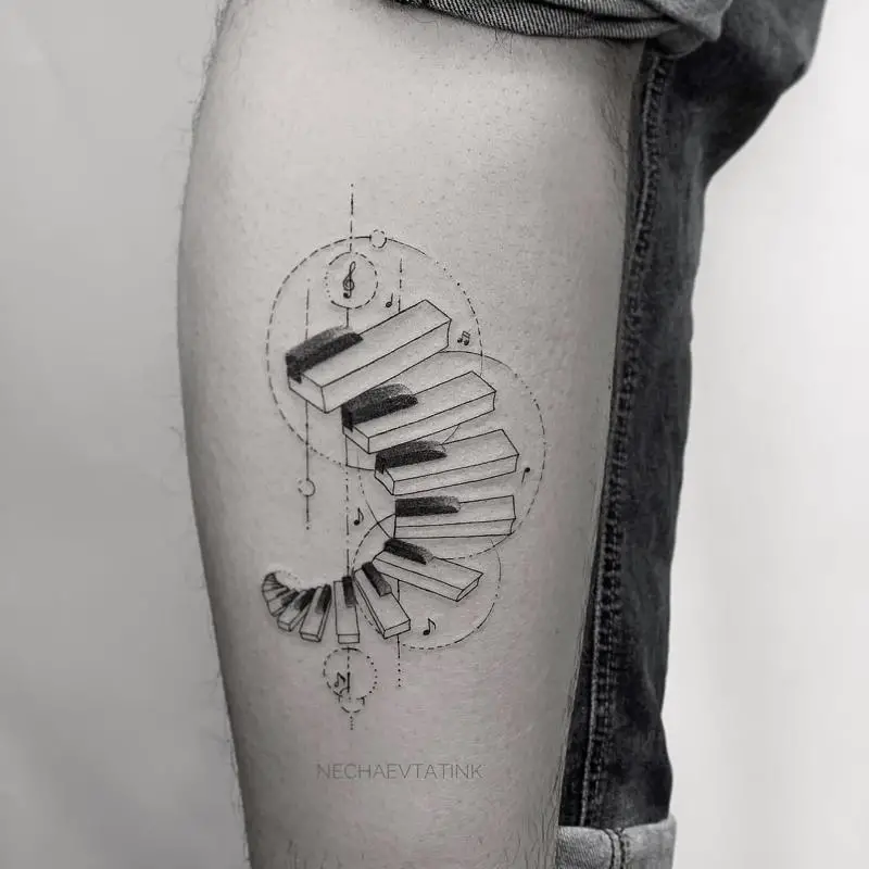 Piano Tattoo Design 2