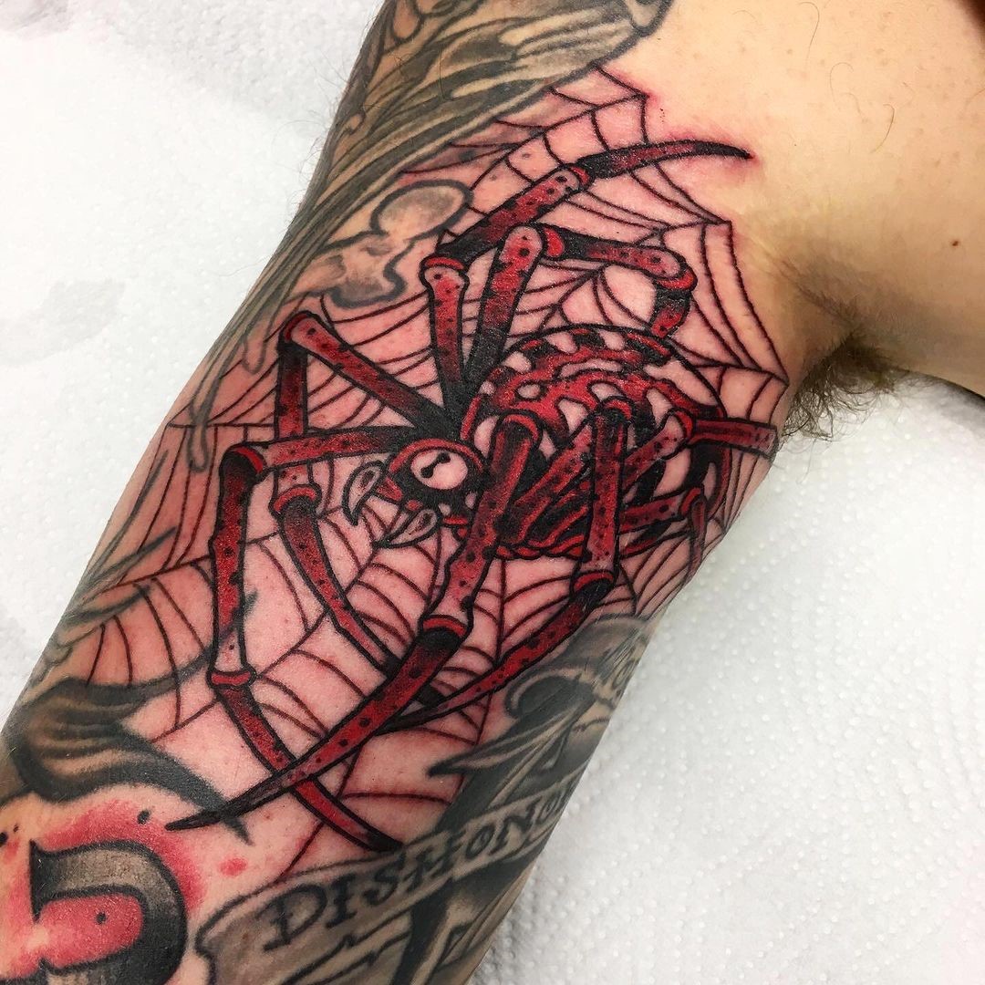 Red Spider Tattoo Design 