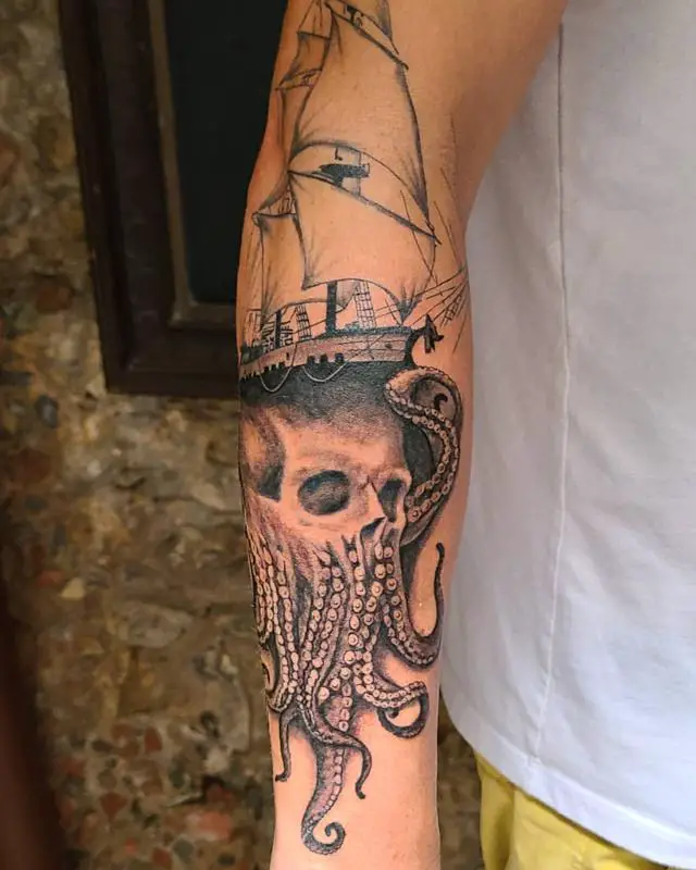 Skull Octopus Tattoo 2