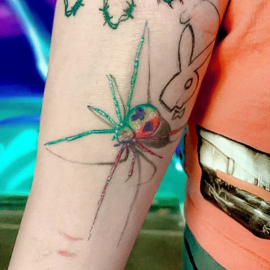 Small & Bright Spider Tattoo 