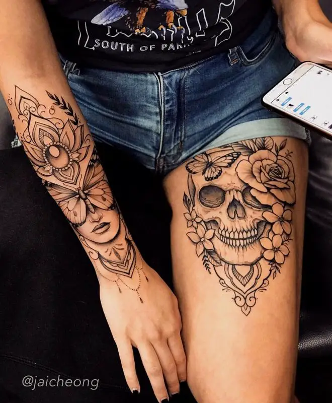 Thigh tattoo For Girls 2