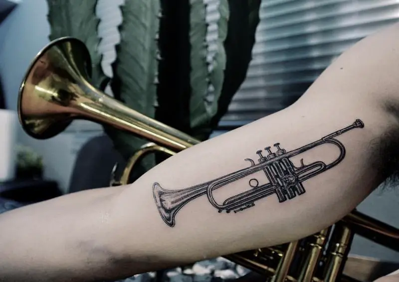 Trumpet Tattoo Design 3