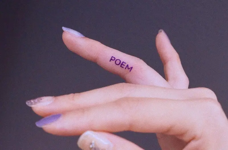 poem finger tattoo