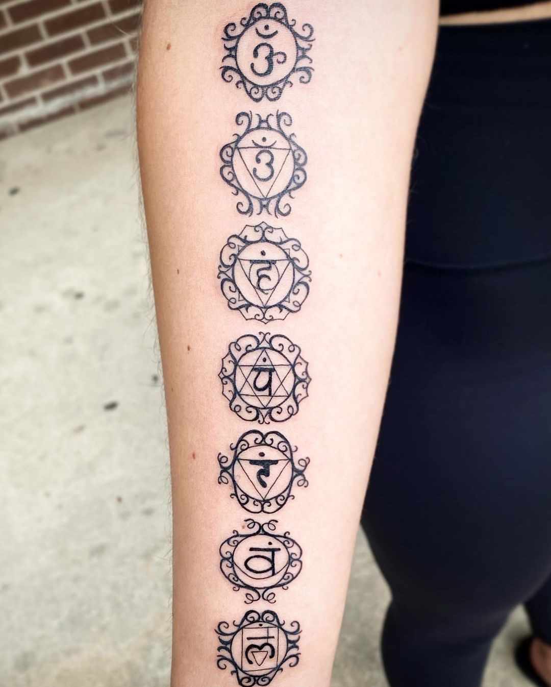 Black And White Chakras Tattoo 