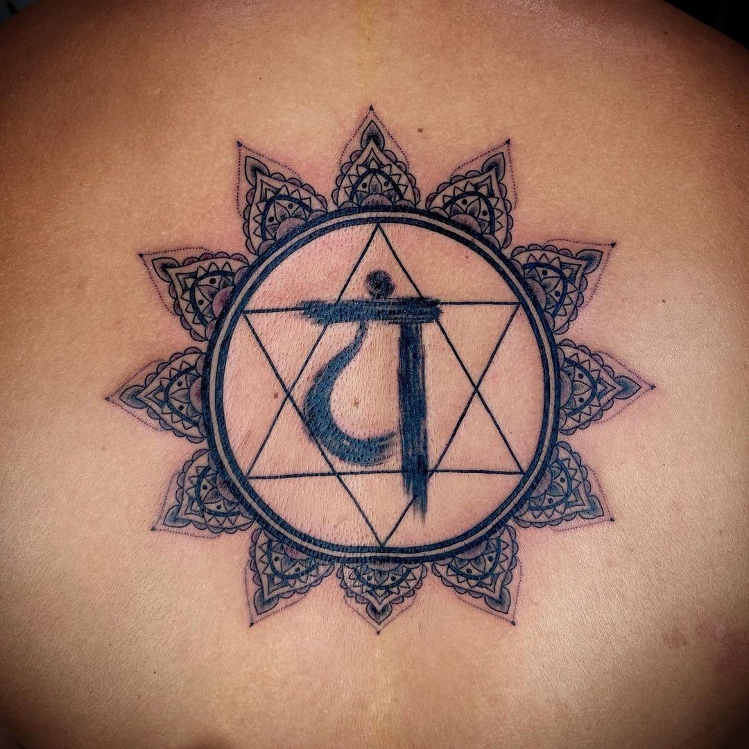 Top 30 Gorgeous Chakra Tattoo Design IDeas (2024 Updated) 10 Black Chakra Tattoo Symbol