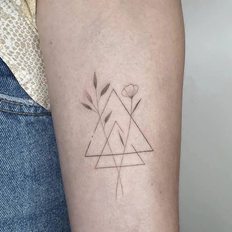 Botanical Triangle Tattoo 1