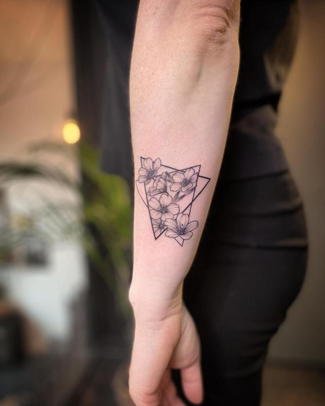 Botanical Triangle Tattoo 2