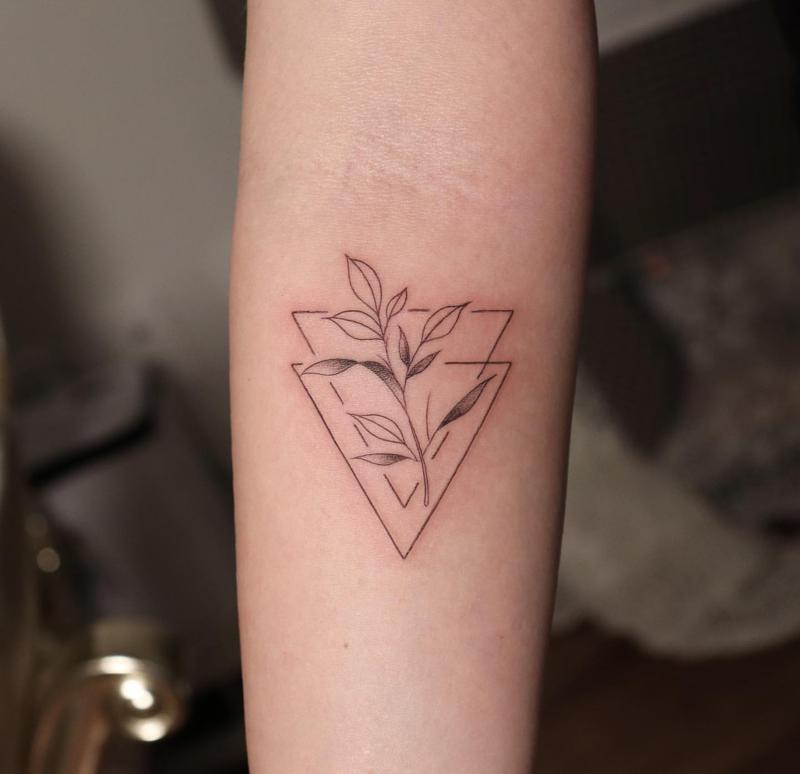 Botanical Triangle Tattoo 4