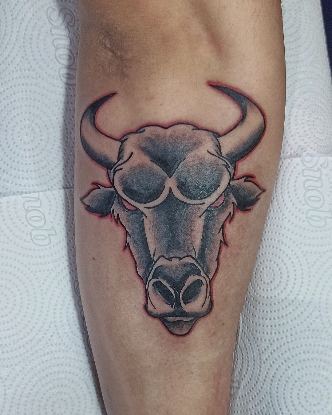 Bull Head Tattoo Idea 
